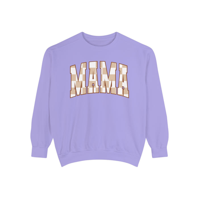 Checkered Mama Unisex Garment-Dyed Sweatshirt