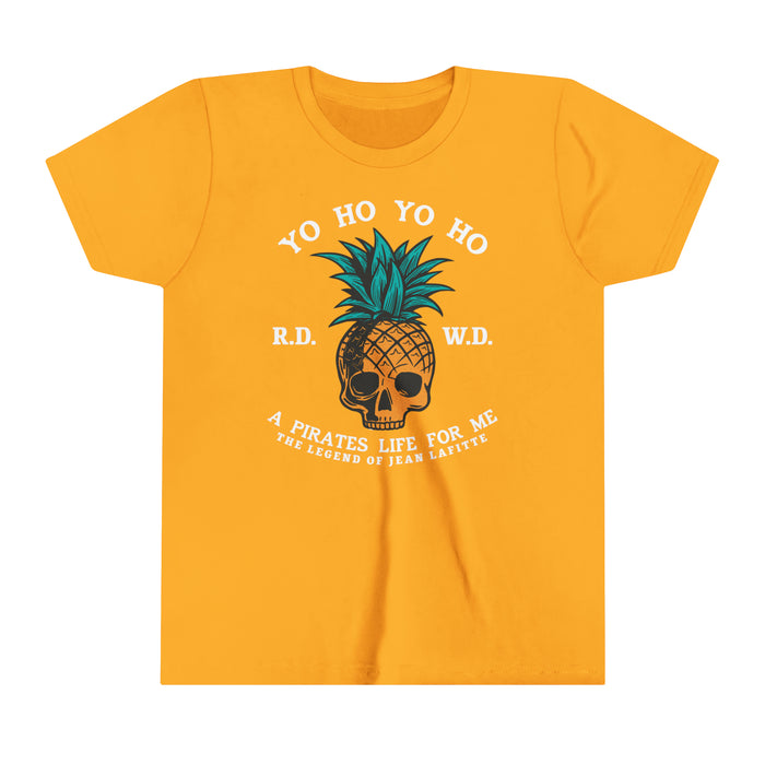 Yo Ho Pirates Life For Me Bella Canvas Youth Short Sleeve Tee