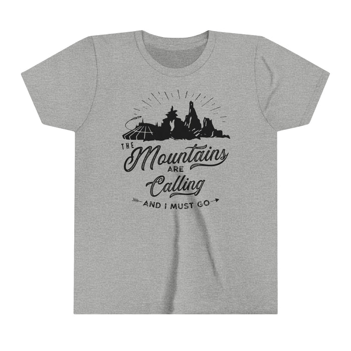 The Mountains Are Calling Bella Canvas Youth Short Sleeve Tee