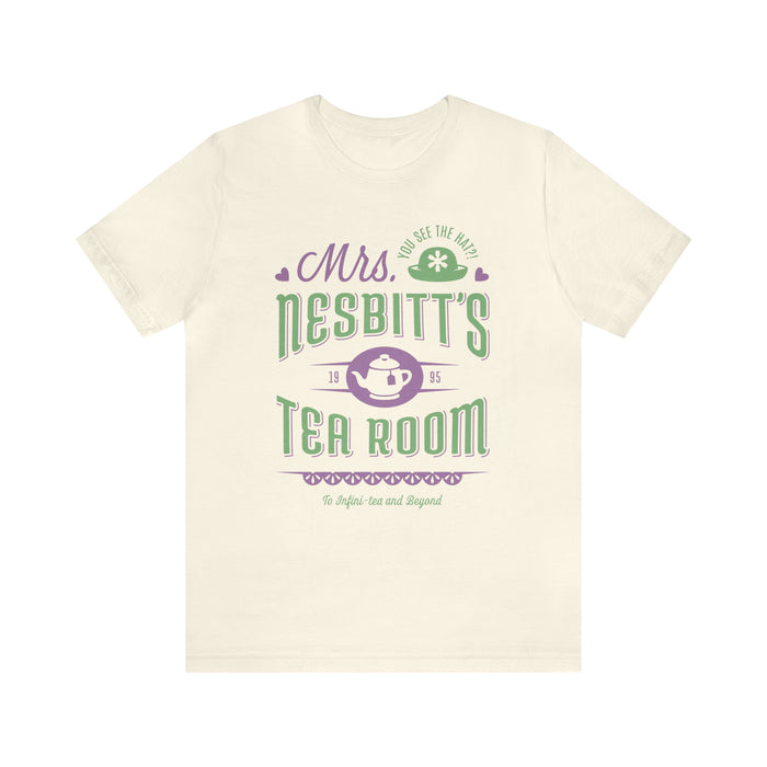 Mrs. Nesbitt’s Tea House Mint & Lavender Bella Canvas Unisex Jersey Short Sleeve Tee