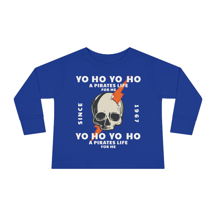 Yo Ho Pirates Life For Me Rabbit Skins Toddler Long Sleeve Tee