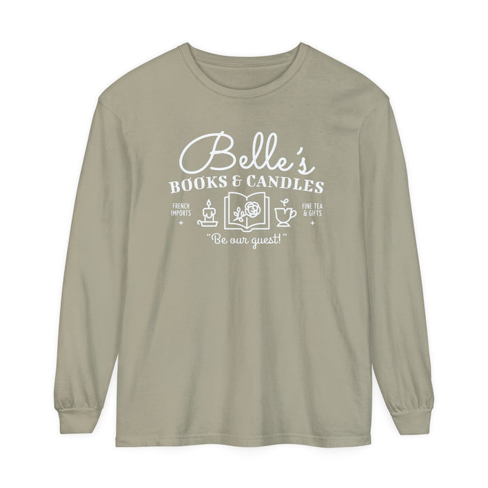 Belle’s Books & Candles Comfort Colors Unisex Garment-dyed Long Sleeve T-Shirt