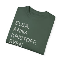 Frozen Character Names Comfort Colors Unisex Garment-Dyed T-shirt