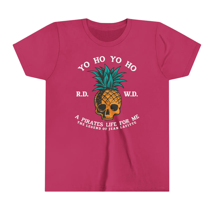 Yo Ho Pirates Life For Me Bella Canvas Youth Short Sleeve Tee