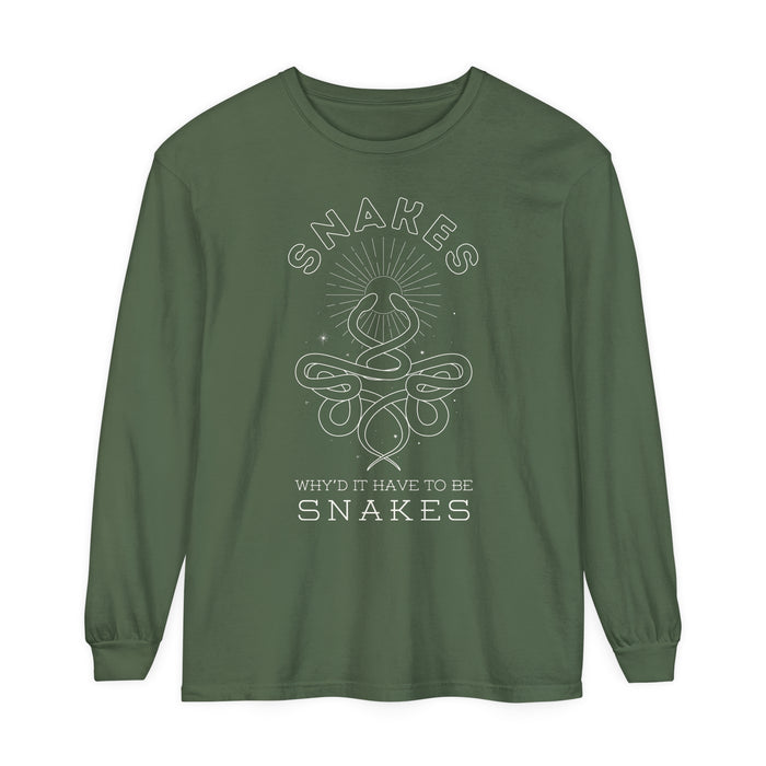 Why'd It Have To Be Snakes Comfort Colors Unisex Garment-dyed Long Sleeve T-Shirt