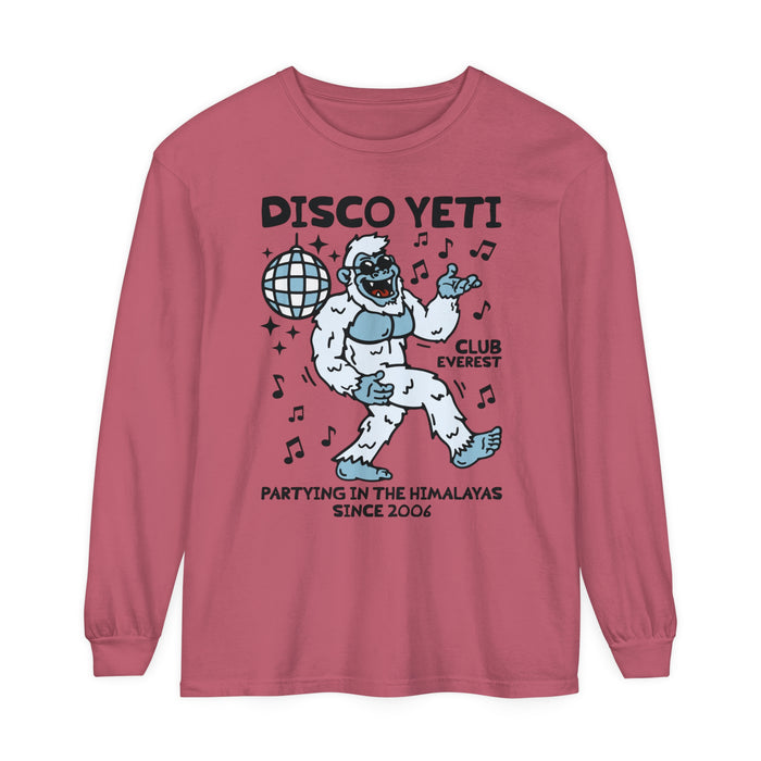 Disco Yeti Comfort Colors Unisex Garment-dyed Long Sleeve T-Shirt