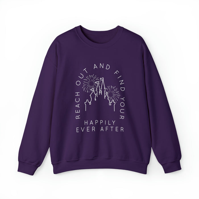 Reach Out And Find Your Happily Ever After Gildan Unisex Heavy Blend™ Crewneck Sweatshirt