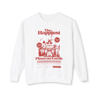 The Happiest Place on Earth Unisex Lightweight Comfort Colors Crewneck Sweatshirt