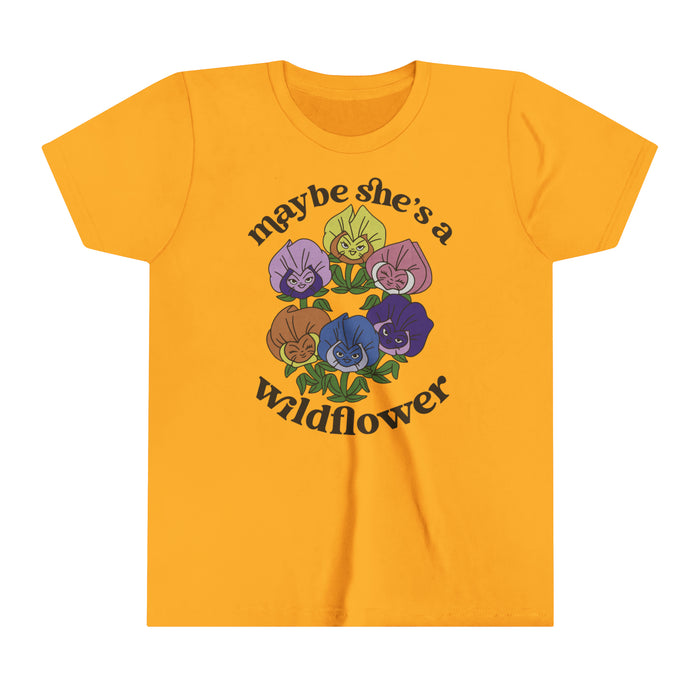 Maybe She’s A Wildflower Bella Canvas Youth Short Sleeve Tee