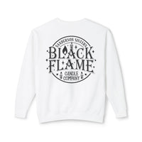 Black Flame Candle Unisex Lightweight Comfort Colors Crewneck Sweatshirt