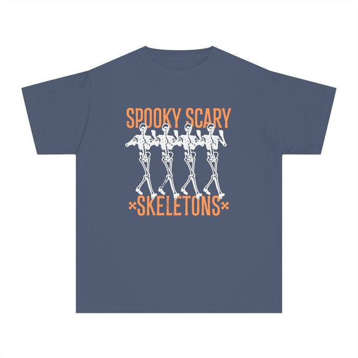 Spooky Scary Skeleton Comfort Colors Youth Midweight Tee