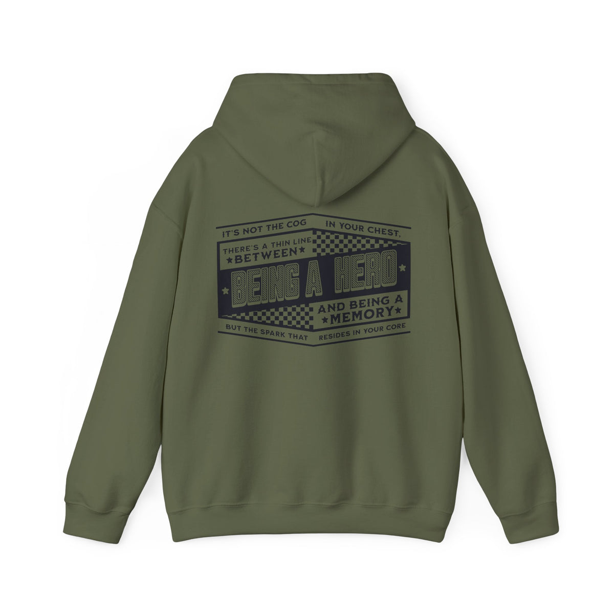 There's A Thin Line Between Being A Hero And Being A Memory Gildan Unisex Heavy Blend™ Hooded Sweatshirt