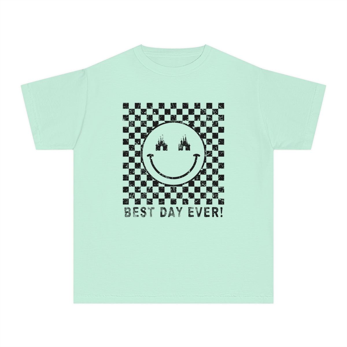 Retro Checkered Best Day Ever Comfort Colors Youth Midweight Tee