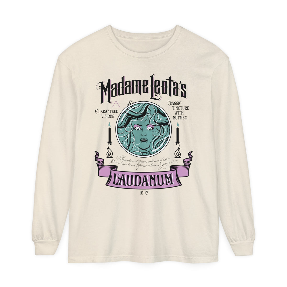 Madame Leota’s Laudanum Teal Comfort Colors Unisex Garment-dyed Long Sleeve T-Shirt