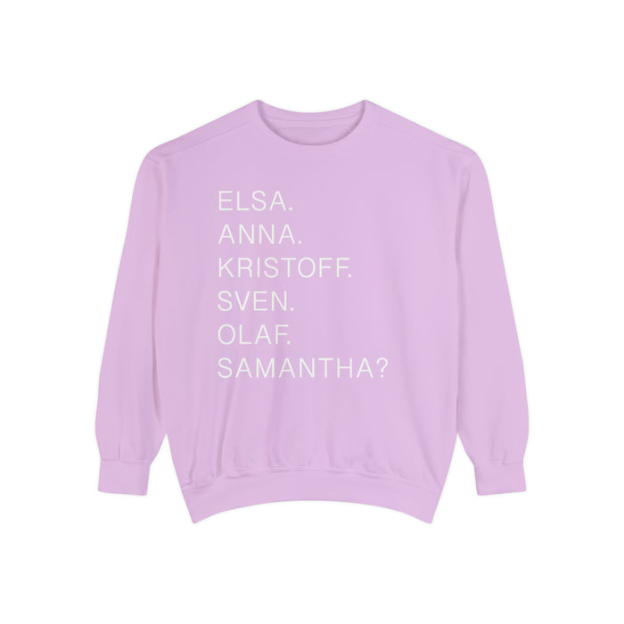 Frozen Character Names Comfort Colors Unisex Garment-Dyed Sweatshirt