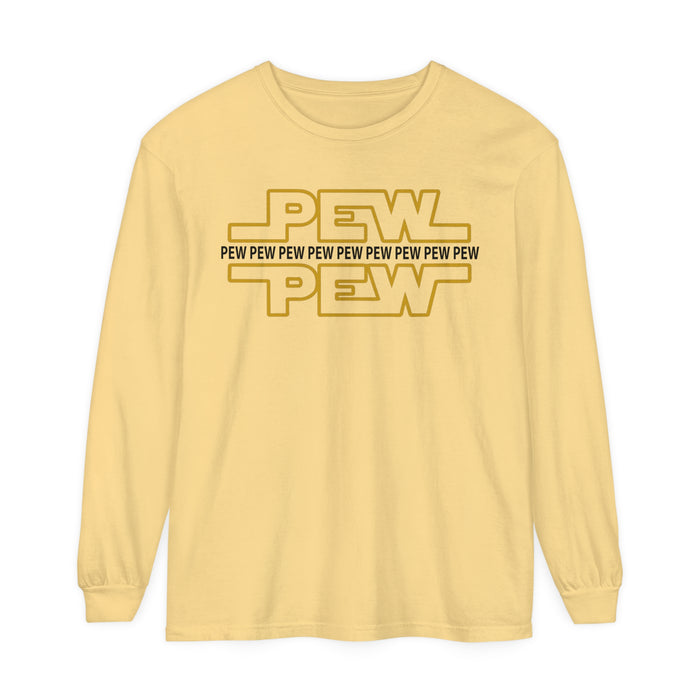 PEW PEW PEW Comfort Colors Unisex Garment-dyed Long Sleeve T-Shirt