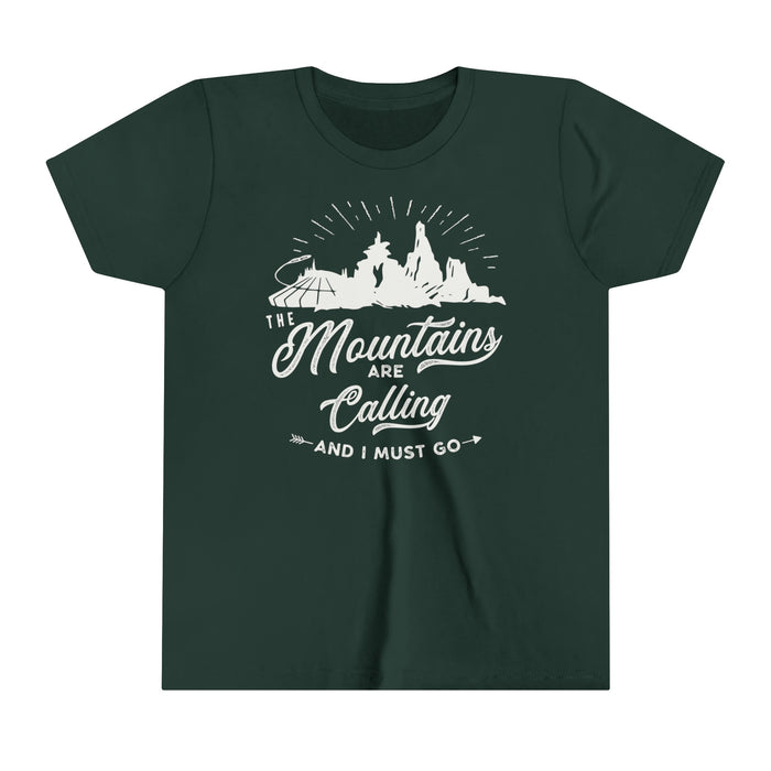 The Mountains Are Calling Bella Canvas Youth Short Sleeve Tee