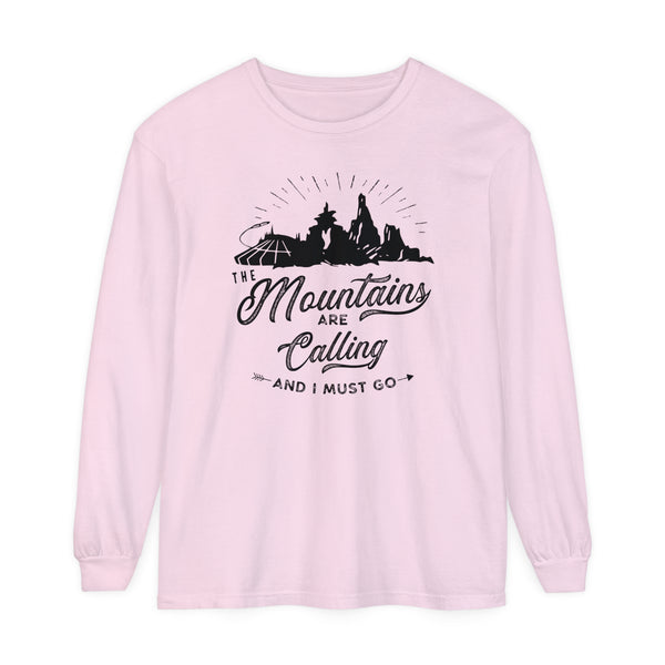 The Mountains Are Calling Comfort Colors Unisex Garment-dyed Long Sleeve T-Shirt