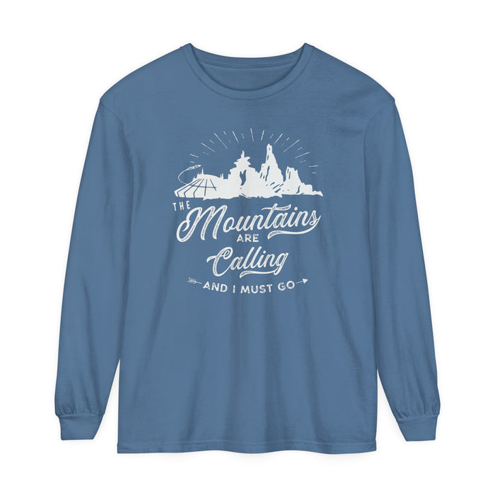 The Mountains Are Calling Comfort Colors Unisex Garment-dyed Long Sleeve T-Shirt