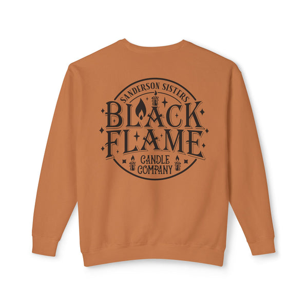 Black Flame Candle Unisex Lightweight Comfort Colors Crewneck Sweatshirt