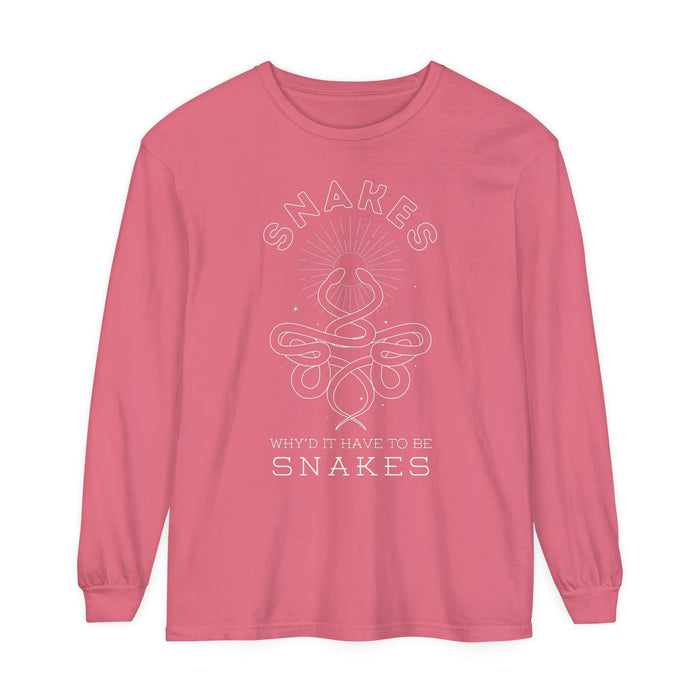 Why'd It Have To Be Snakes Comfort Colors Unisex Garment-dyed Long Sleeve T-Shirt