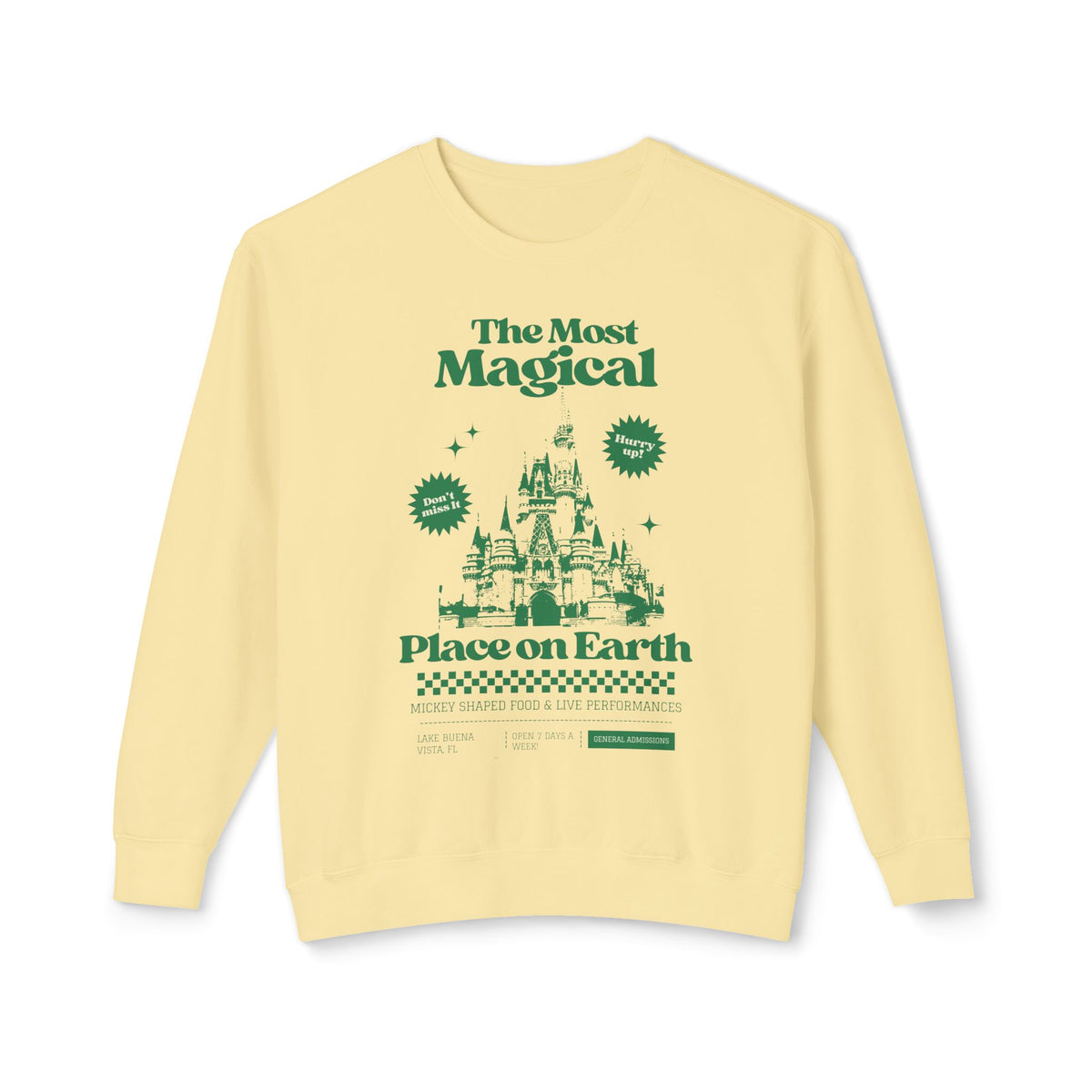 The Most Magical Place on Earth Unisex Lightweight Comfort Colors Crewneck Sweatshirt