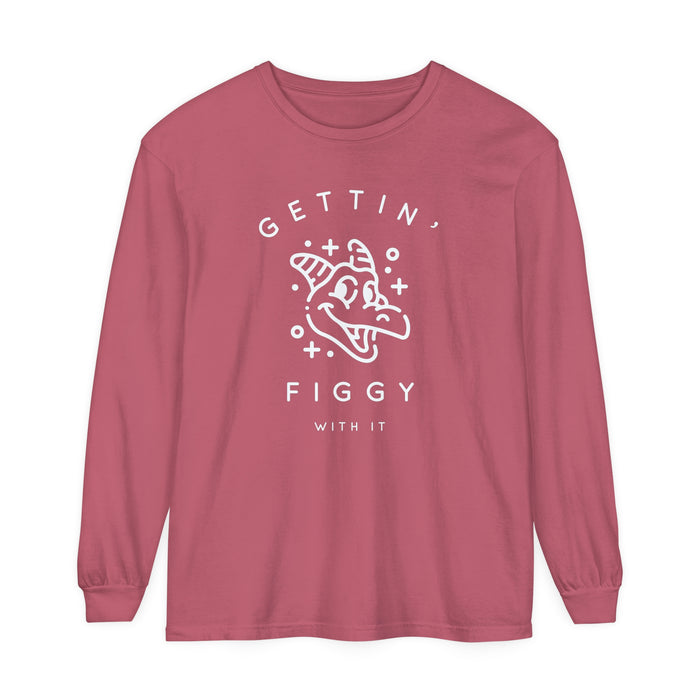 Gettin' Figgy With It Comfort Colors Unisex Garment-dyed Long Sleeve T-Shirt