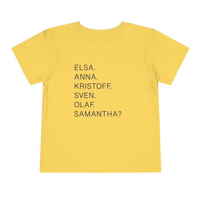 Frozen Character Names Bella Canvas Toddler Short Sleeve Tee