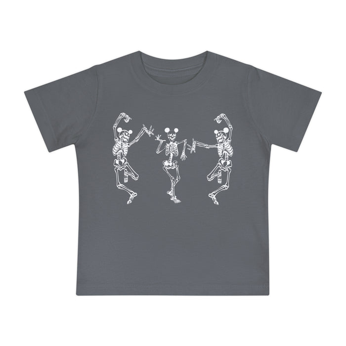 Dancing Skeletons with Ears Bella Canvas Baby Short Sleeve T-Shirt