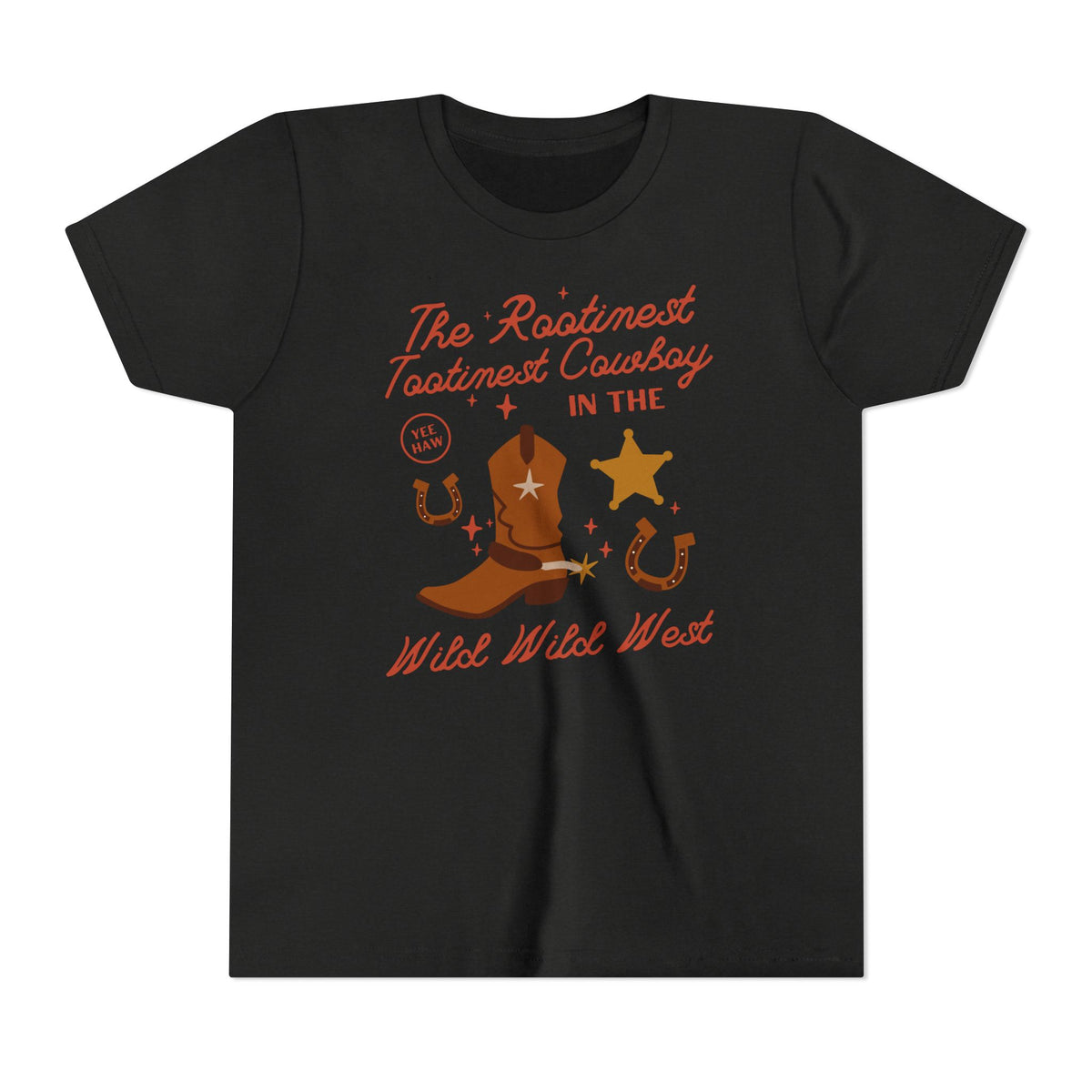 The Rootinest Tootinest Cowboy in the Wild Wild West Bella Canvas Youth Short Sleeve Tee