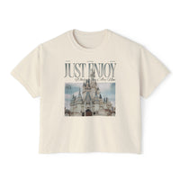 Just Enjoy Where You Are Now Comfort Colors Women's Boxy Tee