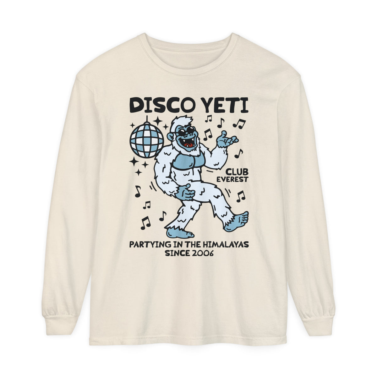 Disco Yeti Comfort Colors Unisex Garment-dyed Long Sleeve T-Shirt