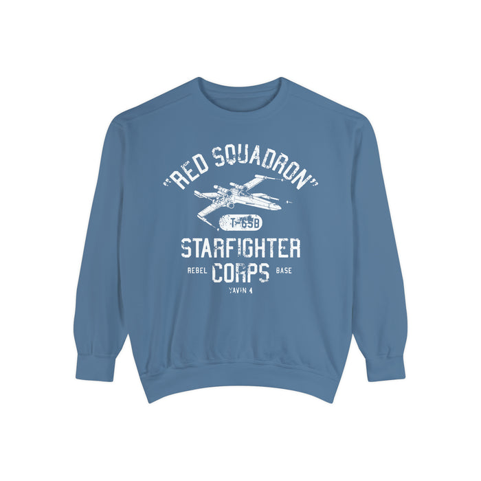 Red Squadron Starfighter Corps Comfort Colors Unisex Garment-Dyed Sweatshirt