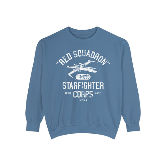 Red Squadron Starfighter Corps Comfort Colors Unisex Garment-Dyed Sweatshirt