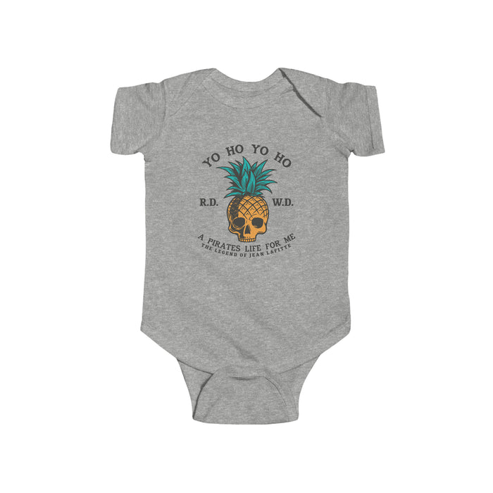 Yo Ho Pirates Life For Me Rabbit Skins Infant Fine Jersey Bodysuit