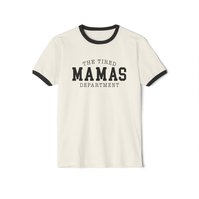 The Tired Mamas Department Next Level Unisex Cotton Ringer T-Shirt