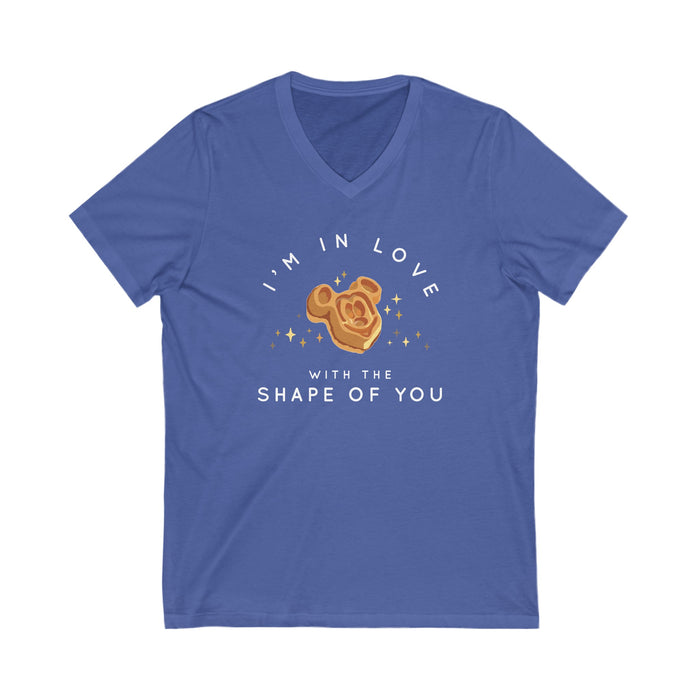 I'm In Love With The Shape Of You Unisex Bella Canvas Jersey Short Sleeve V-Neck Tee