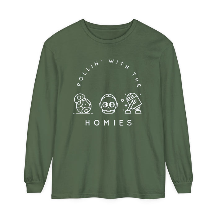 Rollin’ With The Homies Comfort Colors Unisex Garment-dyed Long Sleeve T-Shirt