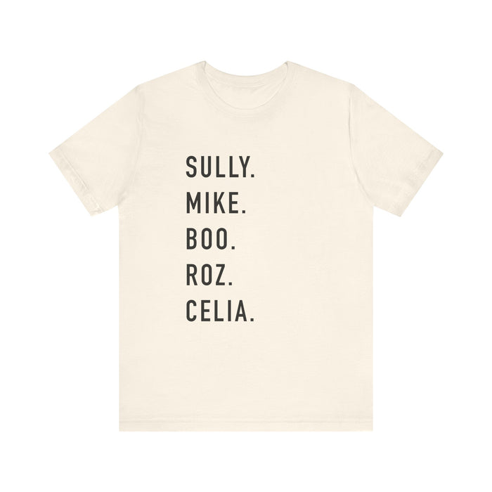 Monsters Character Names Bella Canvas Unisex Jersey Short Sleeve Tee