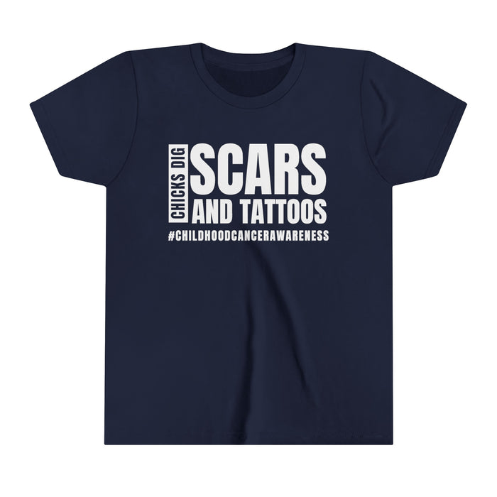 Chicks Dig Scars and Tattoos Bella Canvas Youth Short Sleeve Tee