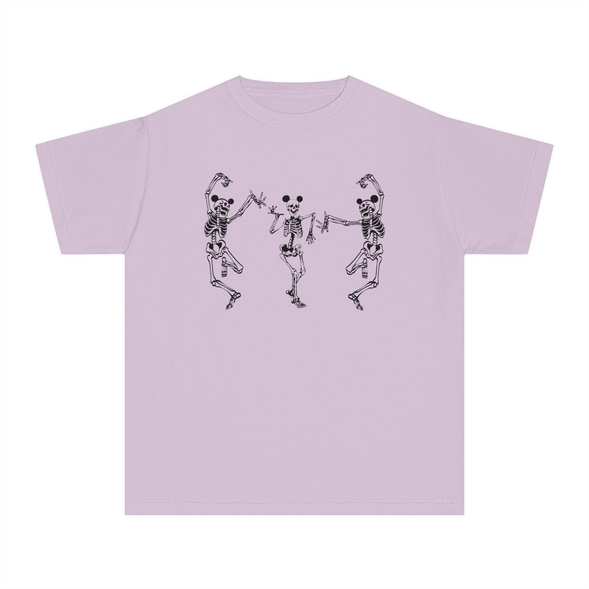 Dancing Skeletons with Ears Comfort Colors Youth Midweight Tee