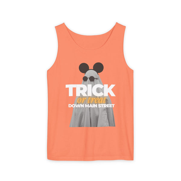 Trick or Treat Down Main Street Unisex Comfort Colors Garment-Dyed Tank Top