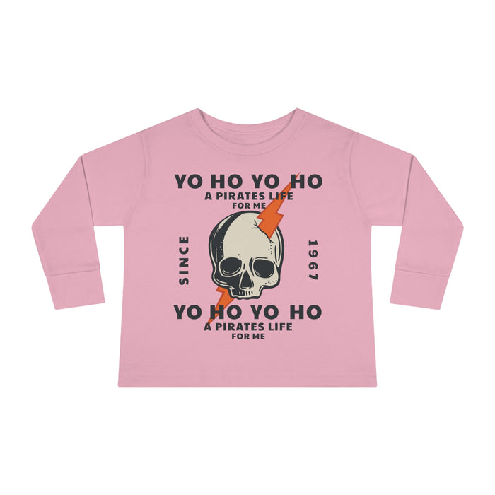 Yo Ho Pirates Life For Me Rabbit Skins Toddler Long Sleeve Tee