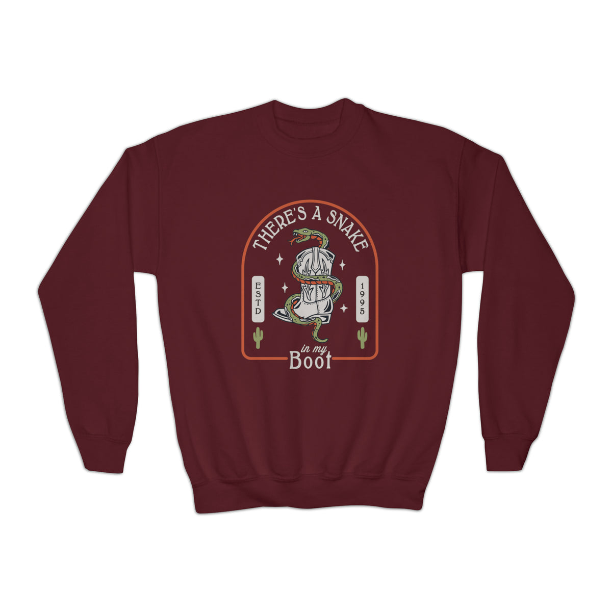 There's A Snake In My Boot Gildan Youth Crewneck Sweatshirt