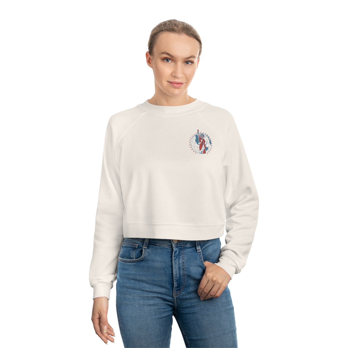 Independence Day World Tour Bella Canvas Women's Cropped Fleece Pullover