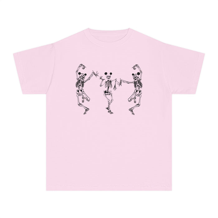 Dancing Skeletons with Ears Comfort Colors Youth Midweight Tee