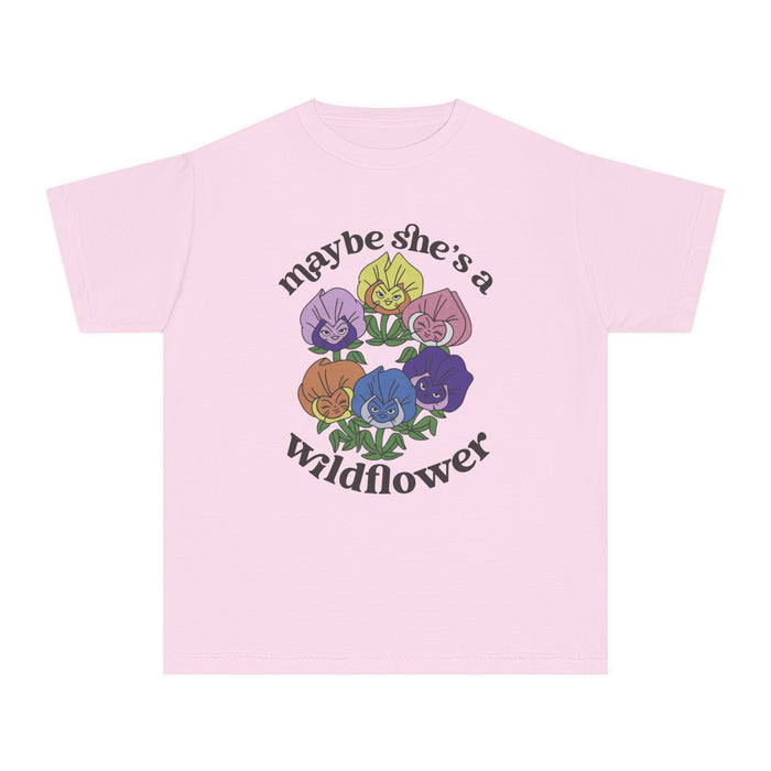 Maybe She’s A Wildflower Comfort Colors Youth Midweight Tee