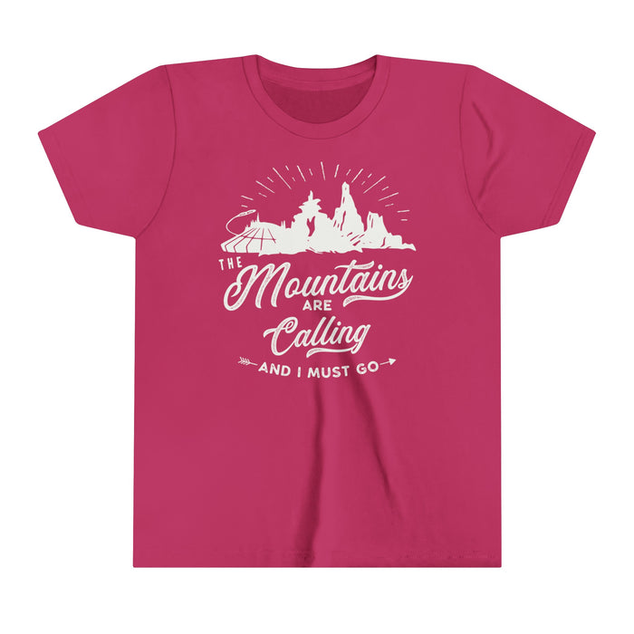 The Mountains Are Calling Bella Canvas Youth Short Sleeve Tee