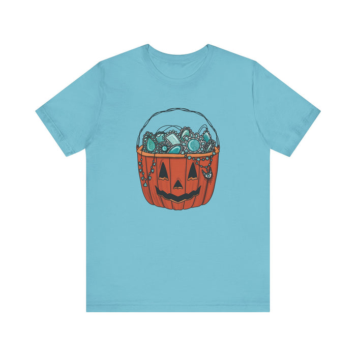 Turquoise Pumpkin Bella Canvas Unisex Jersey Short Sleeve Tee