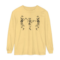 Dancing Skeletons with Ears Comfort Colors Unisex Garment-dyed Long Sleeve T-Shirt